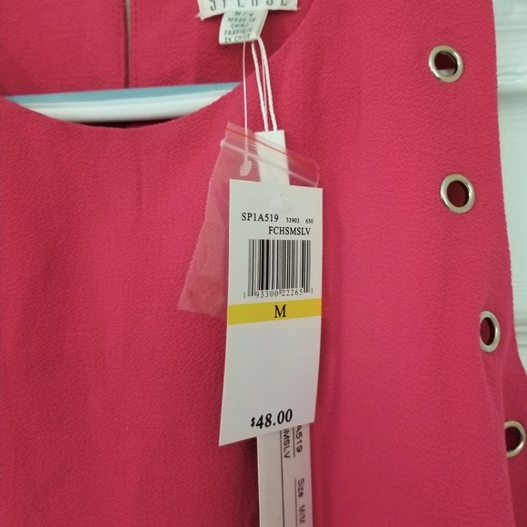 Spense Sleeveless Blouse NWT Medium Pink Stretch - Picture 4 of 6